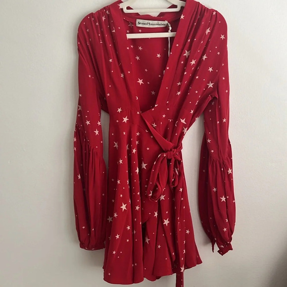 NWT STONED IMMACULATE X Stellaire Duval Star Dress 100% silk - Picture 3 of 9